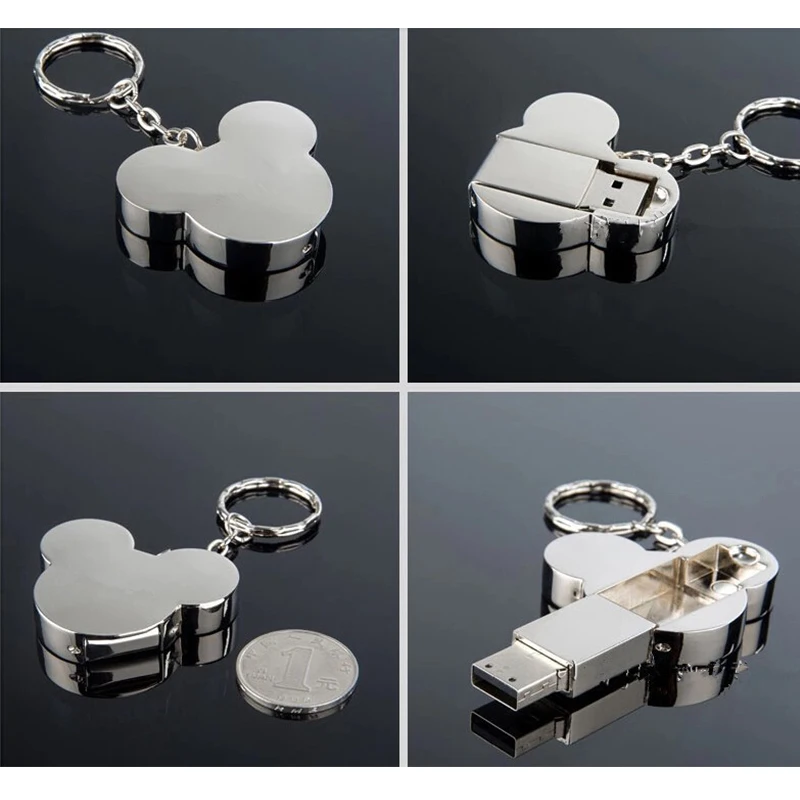 Unidad Flash USB corazón moda 16GB 8GB 32GB 64GB 4GB unidad de bolígrafo de Metal plateado memoria Flash Pendrive USB Stick disco regalo novedoso - imagen 5