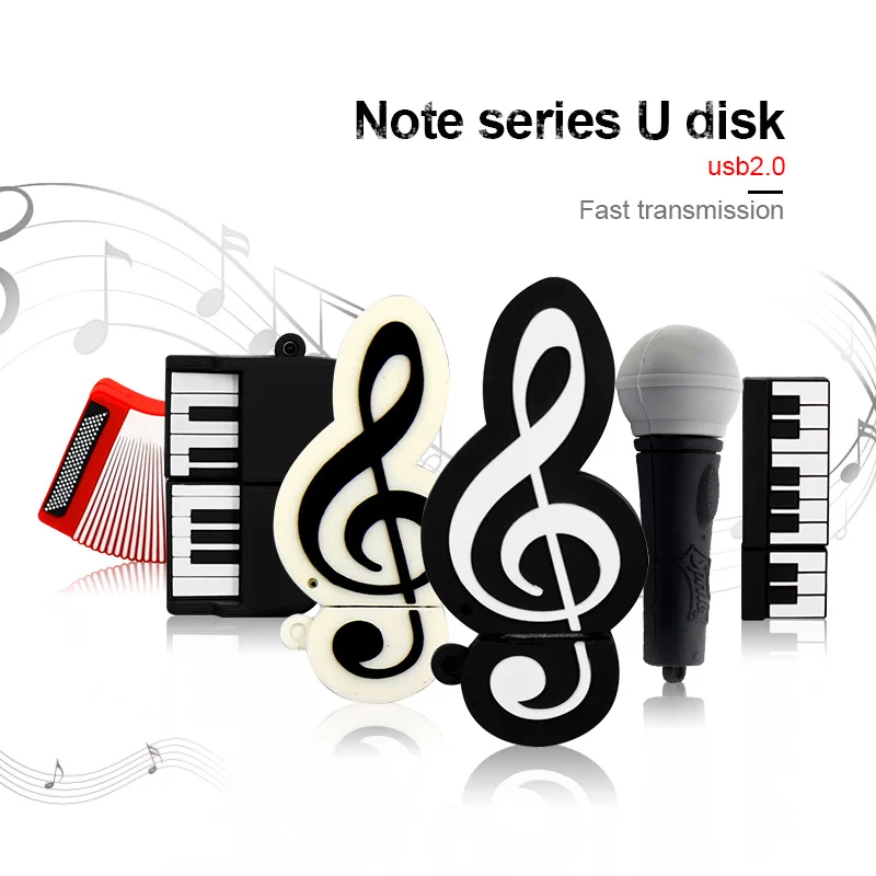 Micrófono/Piano/guitarra/violoncillo/nota musical/organo unidad Flash Usb 2,0 Pen Drive Mini Flash Disk 32gb Pendrive U disco memoria Stick