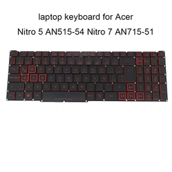 Acer Nitro 5 Teclado retroiluminado AZERTY color rojo