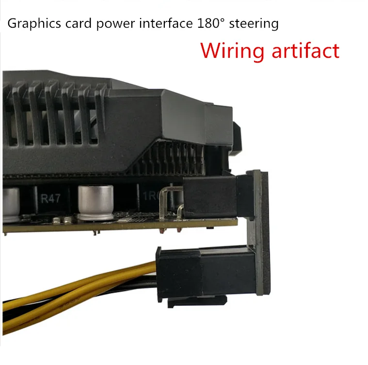 Conector de dirección asistida para gráficos de escritorio, adaptador de dirección de giro de 180 grados, interfaz de alimentación de 6 pines y 8 pines, 1 piezas, envío gratis