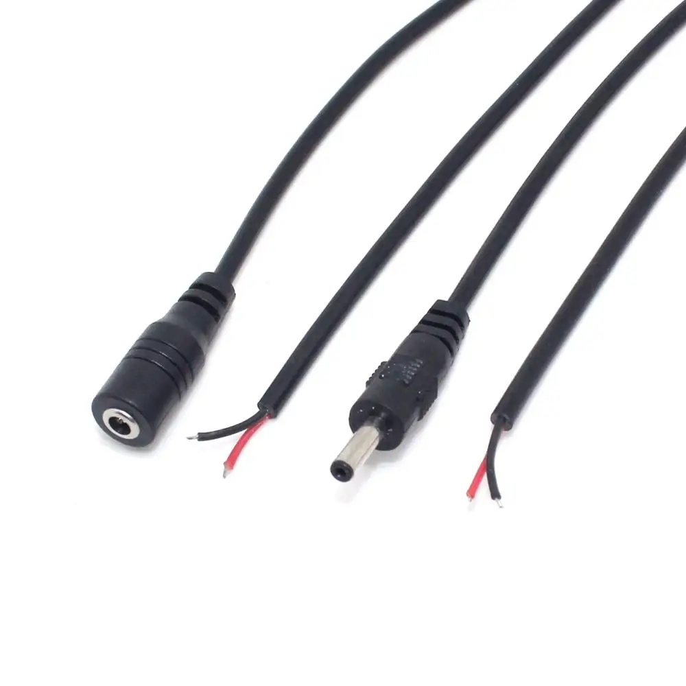 Cable de alimentación de enchufe Jack DC 3,5x1,35mm, adaptador hembra/macho DC de 3,5x1,35mm, pelado para LED/monitoreo de 30CM, 10 unidades por lote - imagen 4