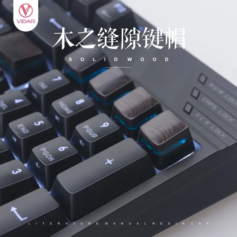 Tapa de llave mixta de madera maciza de resina hecha a medida para teclado mecánico MX Switch, tapas de teclas translúcidas de sándwich personalizadas, 1 ud. - imagen 4