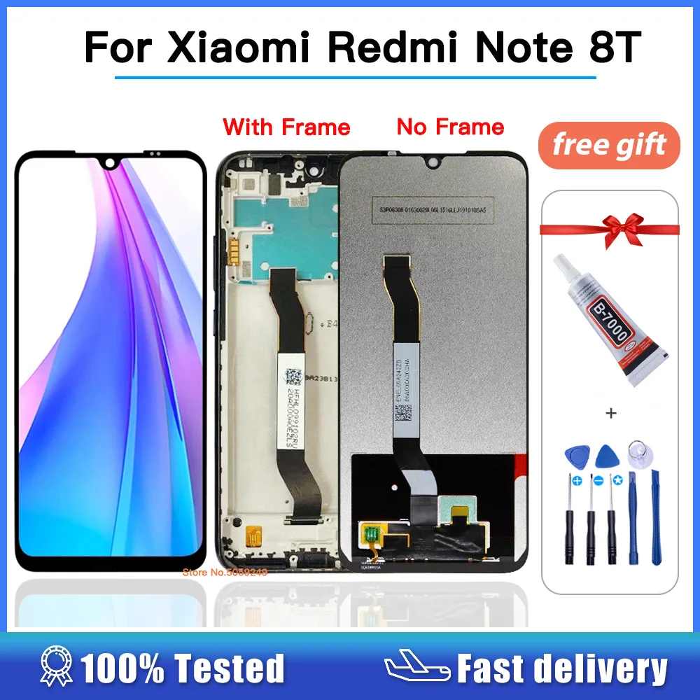 Pantalla Original de 6,3 "para Xiaomi Redmi Note 8T M1908C3XG, pantalla táctil Digital con marco para Redmi Note 8T, montaje