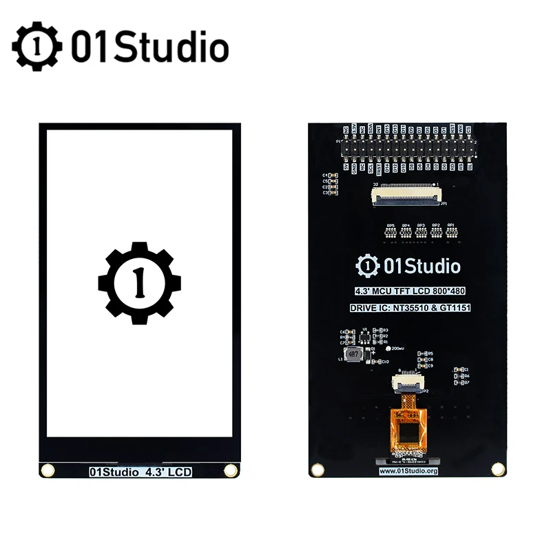 01Studio 4,3 pulgadas MCU pantalla LCD táctil capacitiva módulo LCD Columbus Magellan STM32F4 STM32H743 placa de desarrollo Python - imagen 2