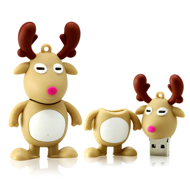 Unidad Flash USB, Pendrive de dibujos animados de Papá Noel, árbol de Navidad, alce, ciervo, 4GB, 8GB, 16GB, 32G, 64GB, regalo de Navidad - imagen 4