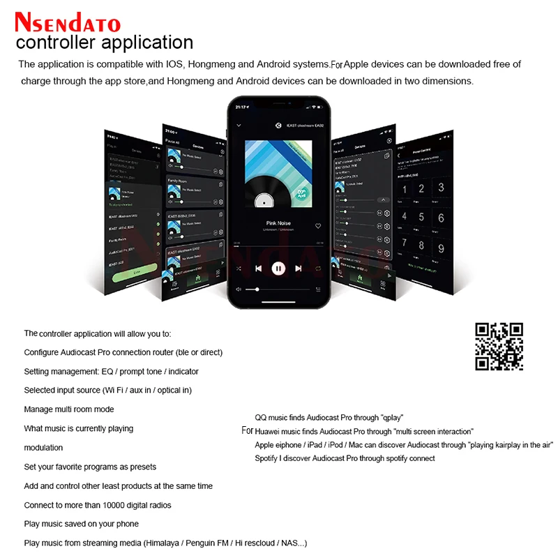Audiocast AMP80 BT5.0 receptor amplificador estéreo inalámbrico para múltiples habitaciones con Coaxial analógico Aux RJ45 para Spotify Airplay DLNA Tidal - imagen 5