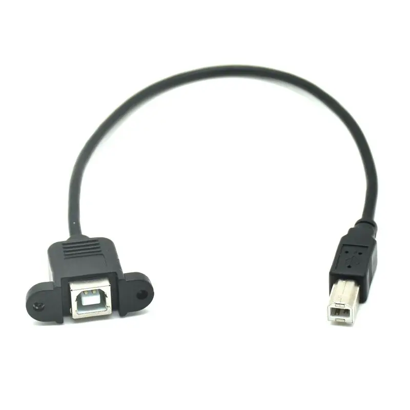Cable de datos de extensión de ángulo recto macho a hembra, montaje en Panel para Cable de impresora con orificio de tornillo, alta velocidad, 30CM, M/F, USB 2,0 tipo B - imagen 5