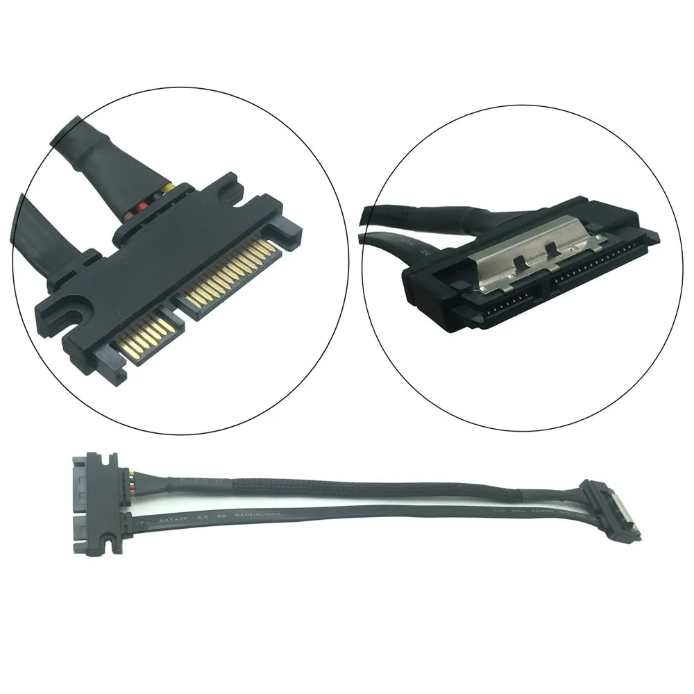 Cable de extensión SATA SATA 22 pines macho a hembra SATA 3 III 22 pines macho a hembra 7 + 15 pines SATA alimentación de datos Combo 0,3 M 0,5 M - imagen 2
