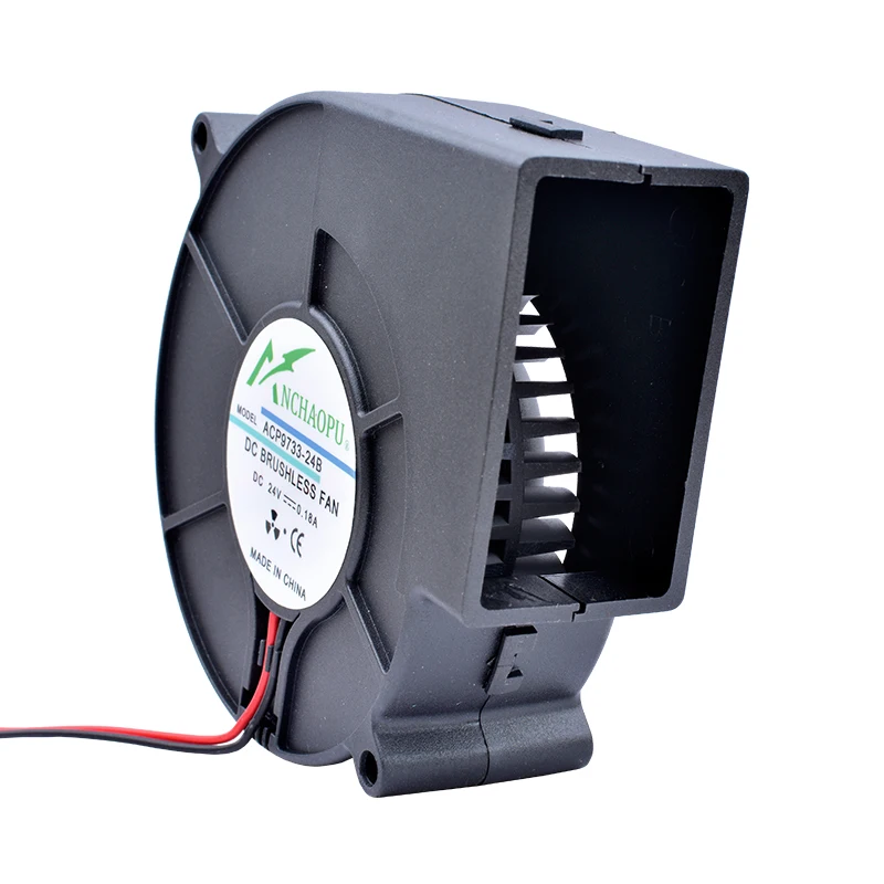 Ventilador centrífugo de doble rodamiento de bolas, ventilador de refrigeración para turbocarga de armario, ACP9733, 97mm, DC12V, 24V, 3500rpm - imagen 5