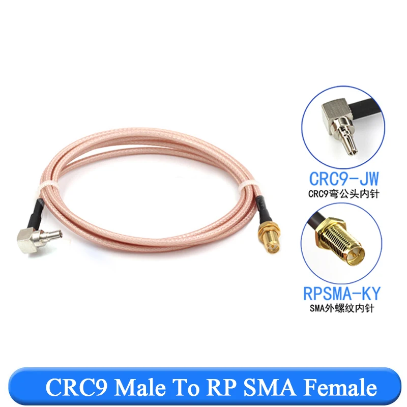 SMA hembra a CRC9 hombre conector de ángulo recto Cable en espiral RG316 10CM-200CM SMA-K/CRC9-JW CRC9 a SMA - imagen 4