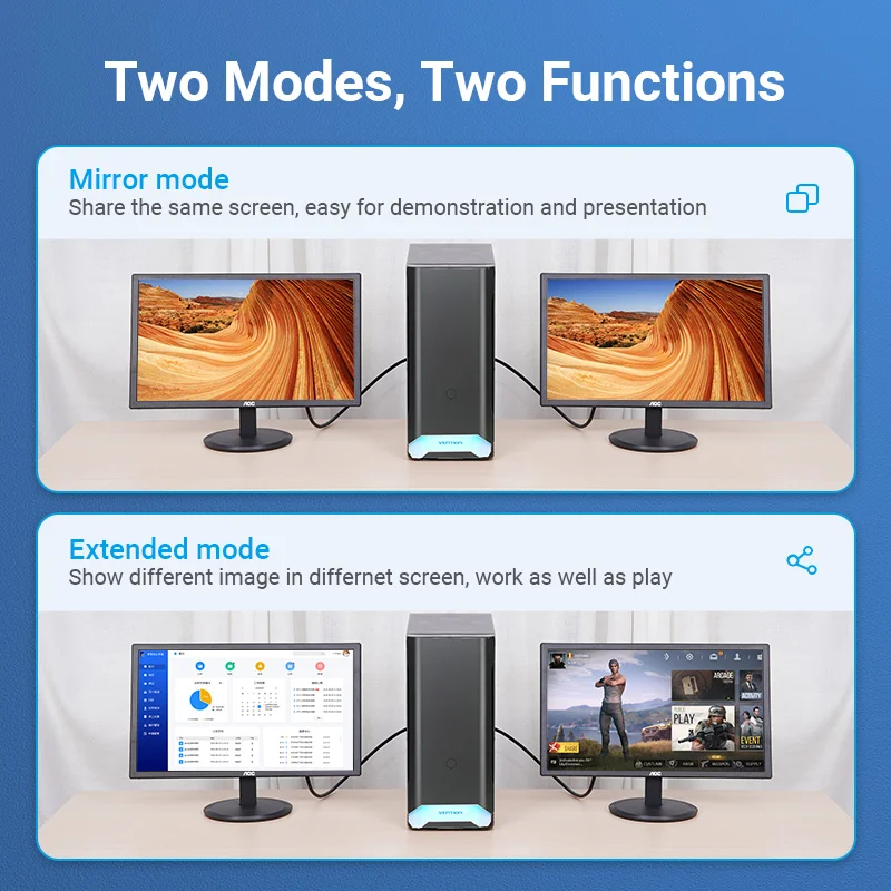 Adaptador Vention DP a HDMI, puerto de pantalla 4K30Hz, convertidor macho a HDMI hembra para PC, portátil, proyector, adaptador DisplayPort a HDMI - imagen 3