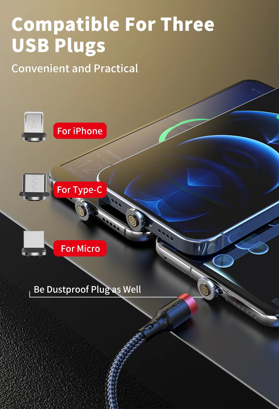 Cable USB Magnético - Conexión automática