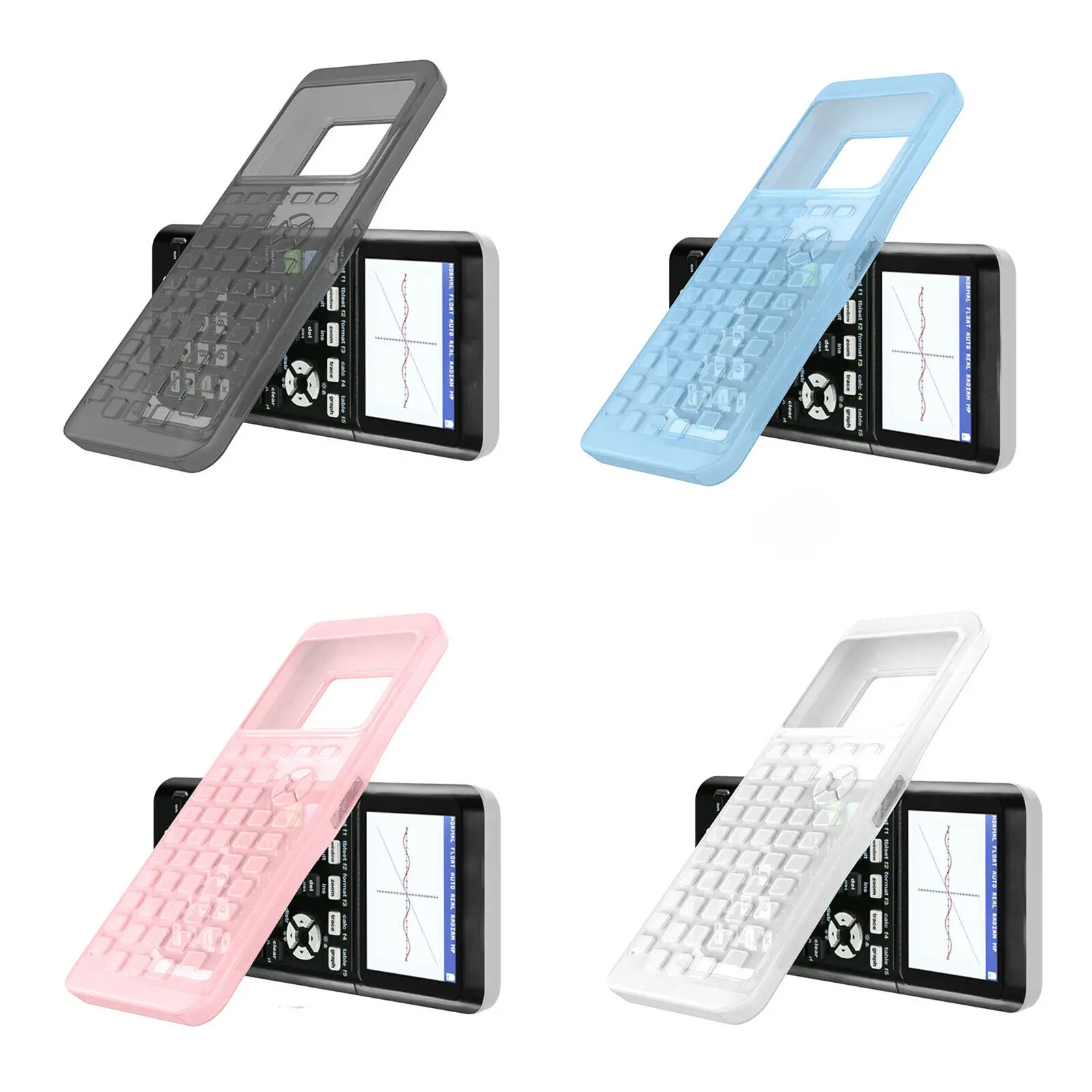 Funda de silicona opcional blanca/rosa/negra/azul para Texas Instruments TI-84 Plus CE calculadora gráfica