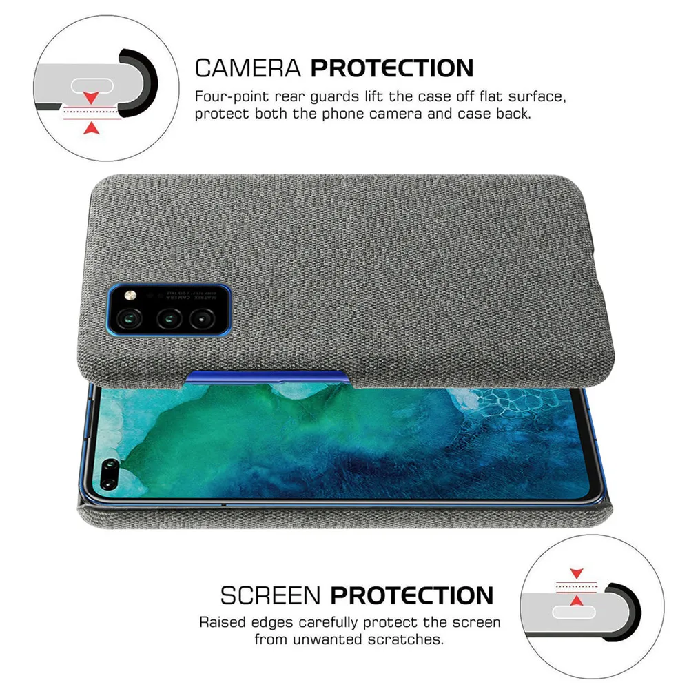 Fundas de tela para Honor View 30 Pro, carcasa delgada Retro de tela dura para Honor View30 V30 V 30 Pro, Coque Capa - imagen 5