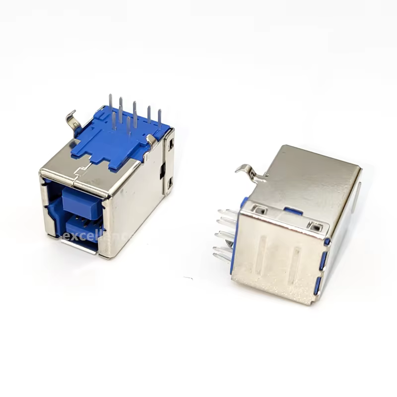 Conector USB Tipo B Hembra Ángulo Recto – Soldadura PCB - imagen 3