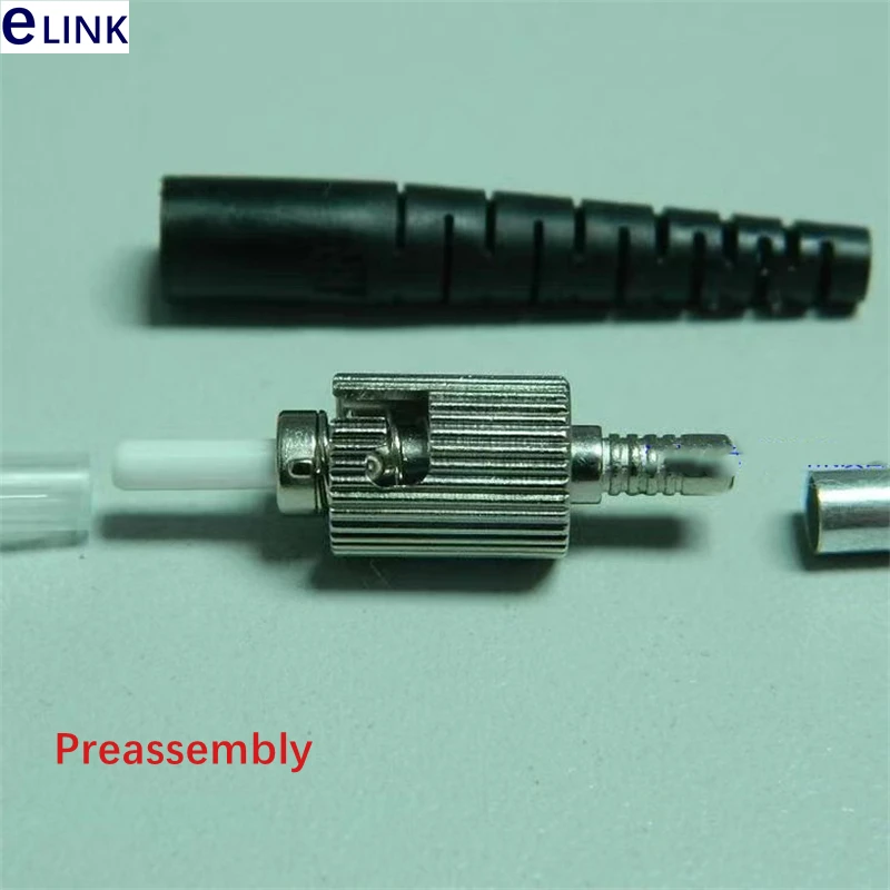 Conector de fibra ST con/sin casquillo cerámico Premontaje SM MM 3,0mm 2,0 MM accesorios ópticos ftth ELINK 1000 Uds - imagen 2