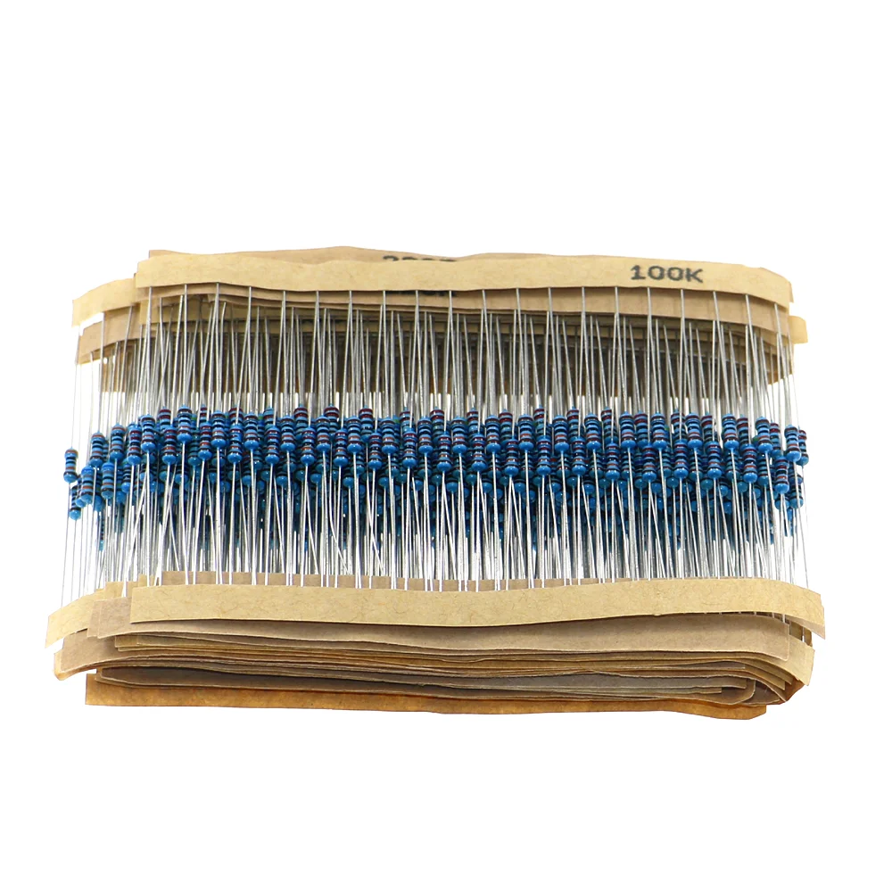 600 Uds 30 valores 1% 1/4W paquete de resistencias kit surtido de resistencias de película metálica DIY uso resistencia de anillo de color (10 ohmios ~ 1 M ohm) - imagen 2