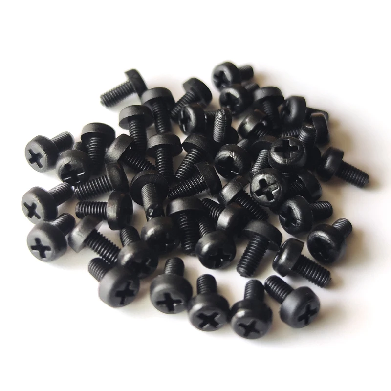 Juego de tornillos de cabeza cruzada de acero inoxidable, juego de tornillos Phillips de nailon negro, con tuerca, M3 x 6mm, 50 juegos - imagen 4