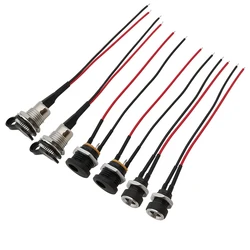 Conector DC hembra 5,5 x 2,1 mm para panel con cable 20 AWG