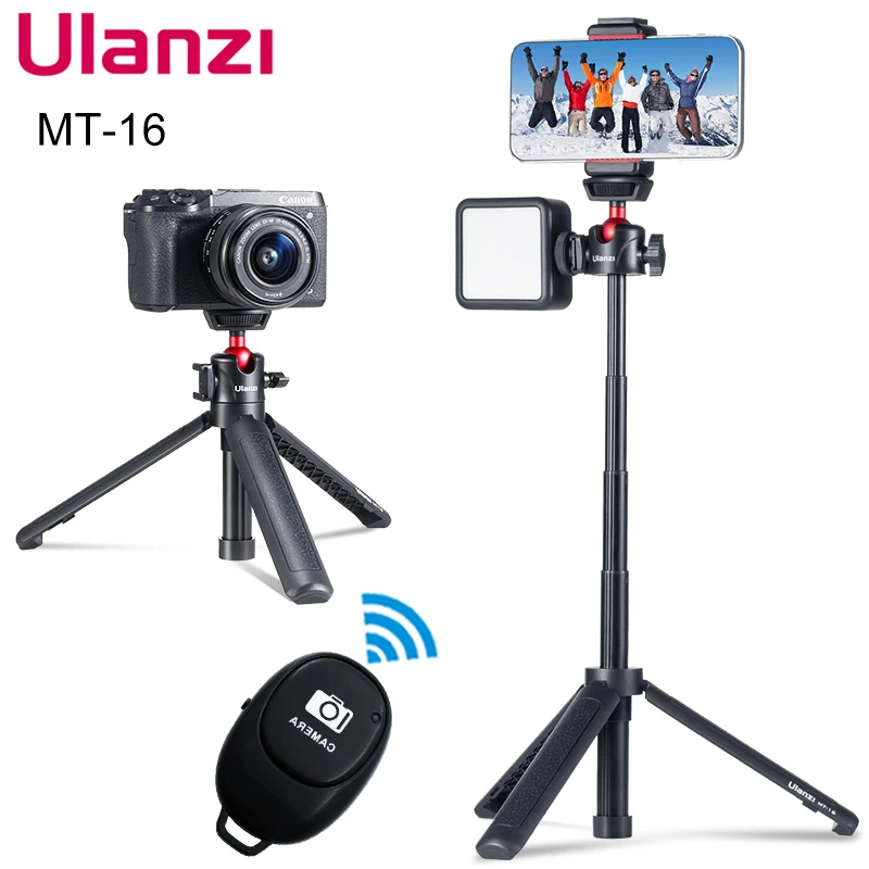 Trípode plegable Ulanzi MT-16 para teléfono, cabezal de bola de zapata fría, palo de Selfie de 1/4 pulgadas, Mini soporte para cámara móvil DSLR - imagen 2