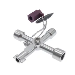 Llave universal triangular para gabinetes eléctricos de ascensor
