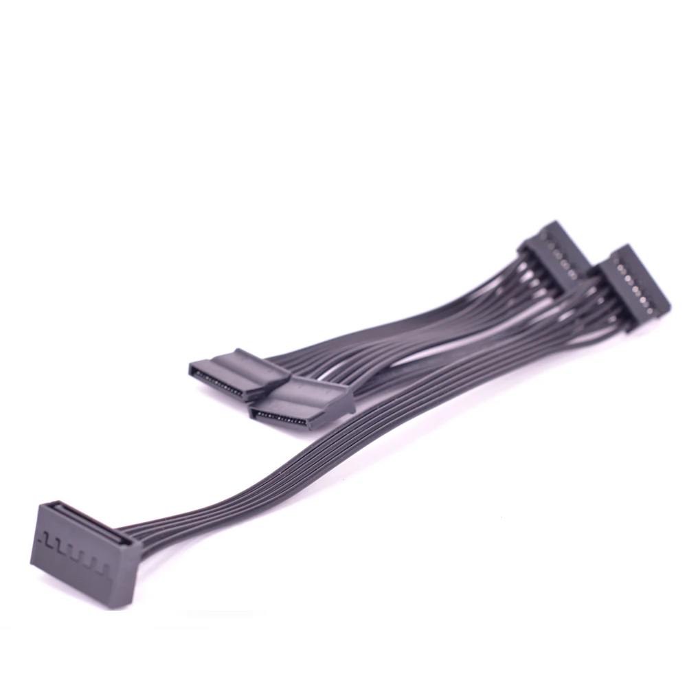 Cable de alimentación de 15 pines a 4 cables de extensión de minería SATA para disco duro HDD Cable de alimentación para tarjeta adaptadora SSD PCIE WLAN 18AWG - imagen 4