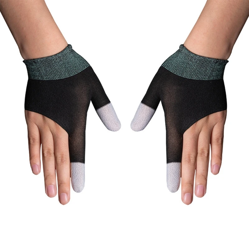 Guantes antideslizantes para juegos de móvil, protectores de manos transpirables para pantalla táctil, a prueba de sudor, 2 piezas