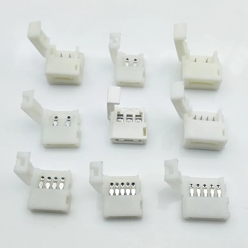 3 unids/lote 3pin 4pin 5pin conector LED para conectar esquina ángulo recto 5050 RGB RGBW 3528 ws2812 Terminal de conector de tira de LED - imagen 3