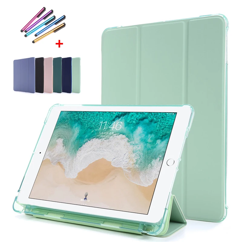 Funda de cuero suave con soporte trasero para tableta, Folio inteligente con soporte para lápiz, para iPad Pro 10,5, iPad Air 2019