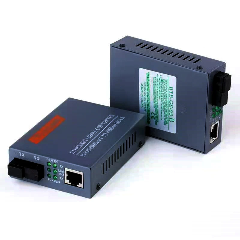 Transceptor de fibra A/B de HTB-GS-03, convertidor de fibra única SC 10/100/1000M, modo único, 1 par - imagen 4