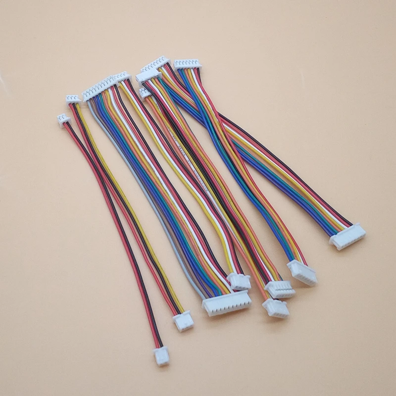 Conector Doble Cable Cinta 1.25MM 10 Piezas JST 100MM 2P/3P/4P/5P/6P/7P/8 Pines Misma Dirección Inversa 28AWG JST1.25 - Vista principal del producto