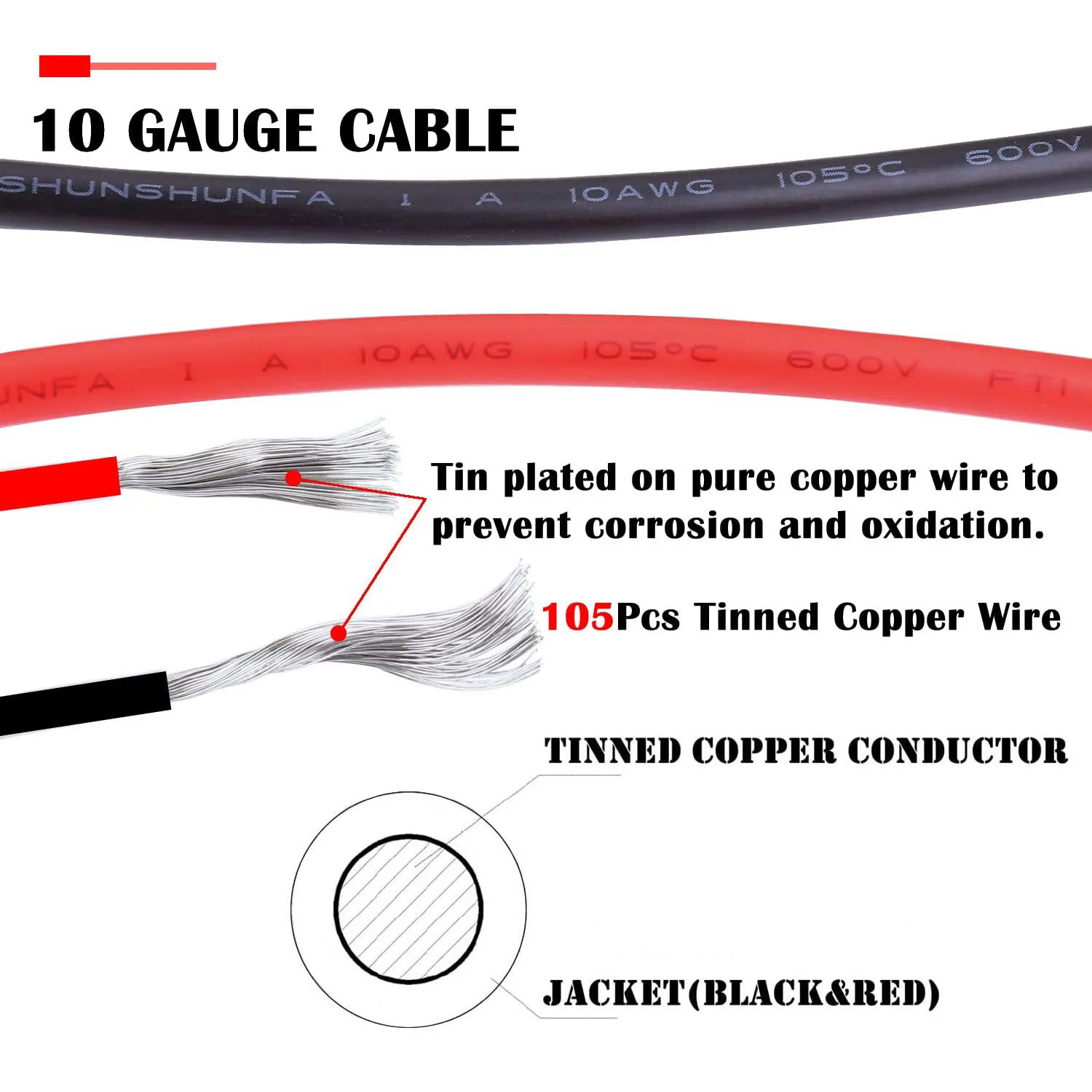 Conector de Cable adaptador de energía Solar macho hembra para Goal Zero Yeti, Suaoki, Renogy Kits de estación de generador Solar portátil 10AWG - imagen 4