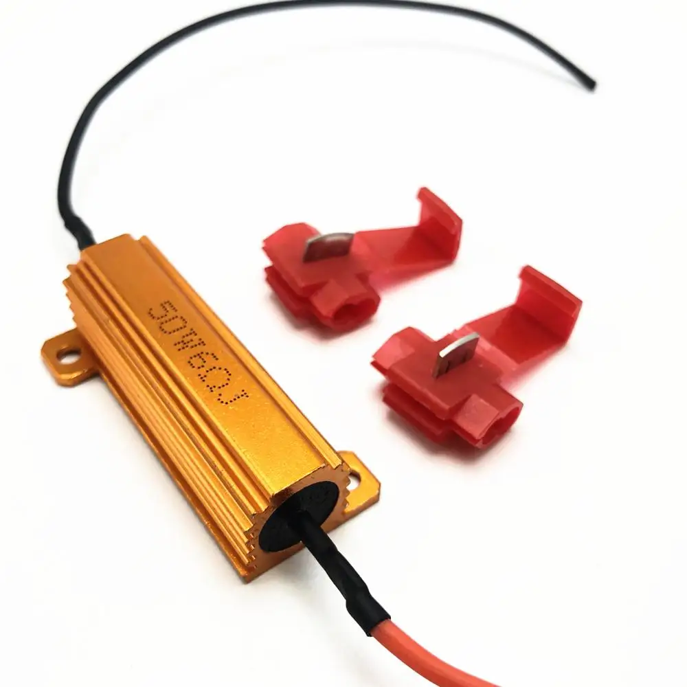 Resistencias de carga LED de 50w, 6ohm, 8Ohm, 10ohm, intermitentes, indicadores de luz, controladores de freno, carrera de motocicleta, 2 uds. - imagen 2