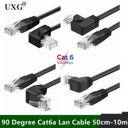 Cable Ethernet Cat6 STP 90° RJ45 Macho Negro – Conexión Red