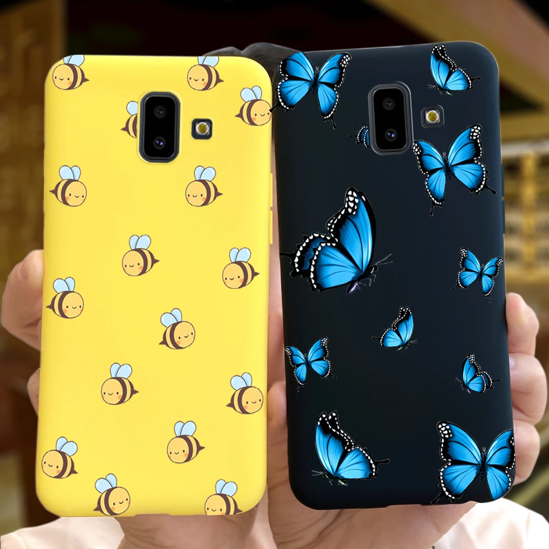 Para Samsung Galaxy J6 Plus 2018 funda bonita abeja gato funda de teléfono suave de silicona para Samsung J6 2018 J6Plus J 6 J600 J610 parachoques - imagen 2