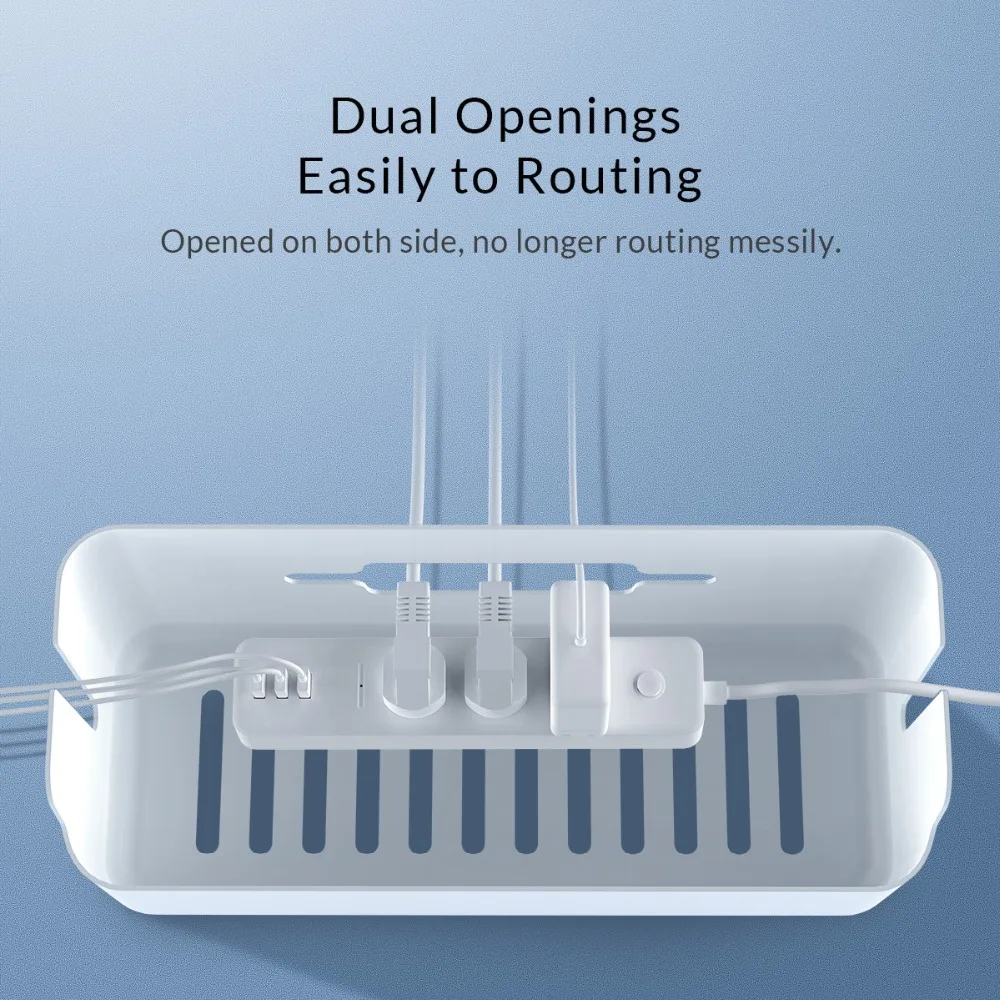 ORICO-caja de almacenamiento de regleta de alimentación, enrollador de gestión de Cables para enchufes, soporte para teléfono móvil, organizador de Cables de carga - imagen 3