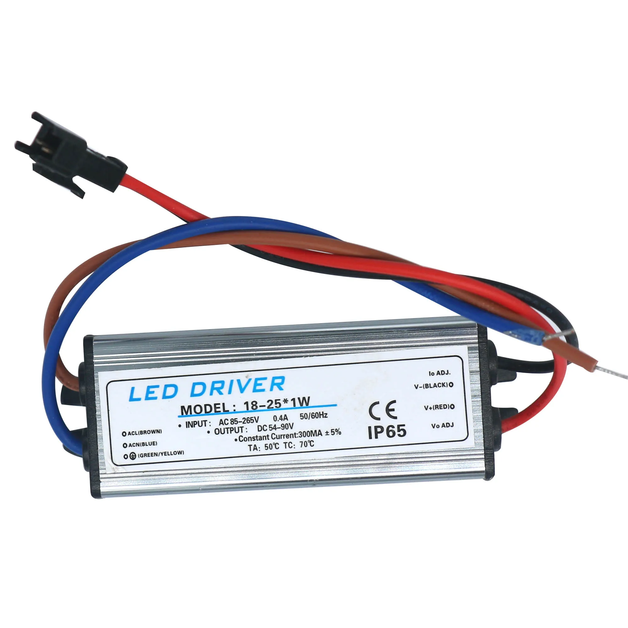 Controlador LED impermeable para Panel de luz, adaptador de transformador, fuente de alimentación de piezas de 300mA, 25-36W, 18-24W, 8-12W, 4-7W, 1-3W, 1 AC85V-265V