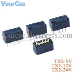 2 uds relé de señal 5V 12V 24V 2A TX2-5V TX2-12V TX2-24V ATX204 ATX203 ATX209 relés 8 pines