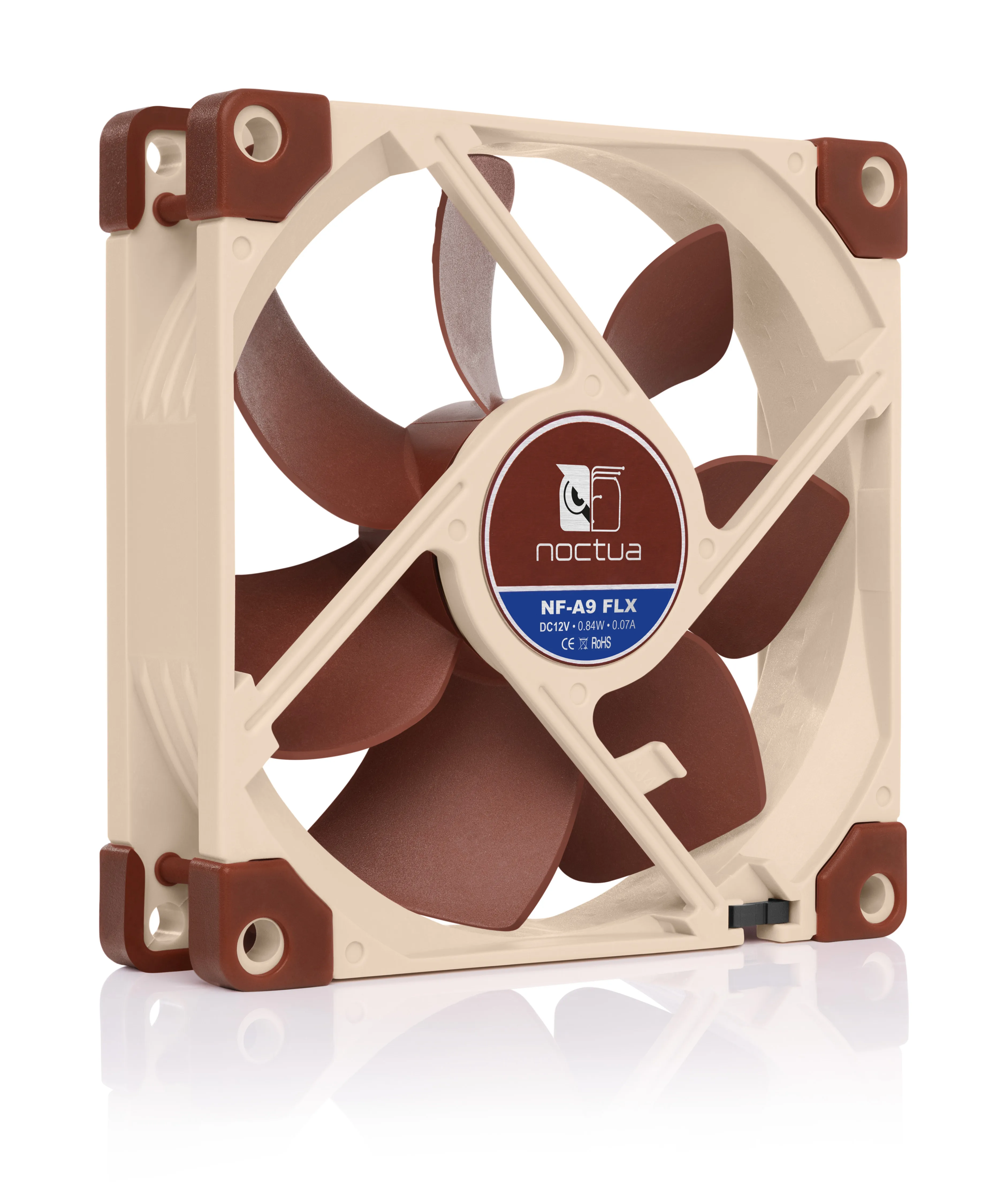 Noctua-ventilador de refrigeración NF-A9 FLX de 92mm, Enfriador de CPU silencioso, disipador térmico, rodamiento SS02, 5V/12V, 3 pines/4 pines, 2,5 cm