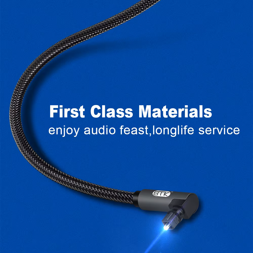 EMK Cable Toslink SPDIF Óptico 5,1 90° para Blu-ray y Xbox - imagen 2