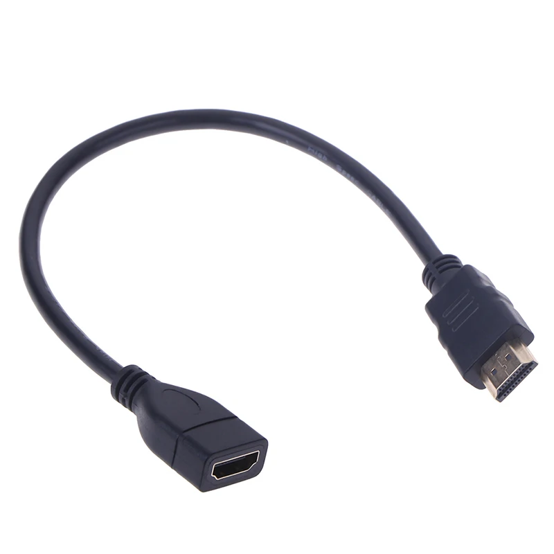 Cable de 50cm HDTV tipo A macho A hdmi hembra, extensión, conector dorado - imagen 3