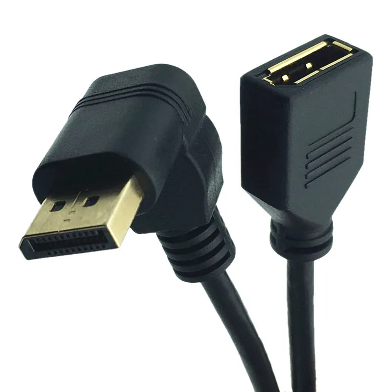 90 Degree UP  Down Elbow DP Line Male to Female 4K Patch Cord 1.2 HD Displayport Extension Cord 0.3m
