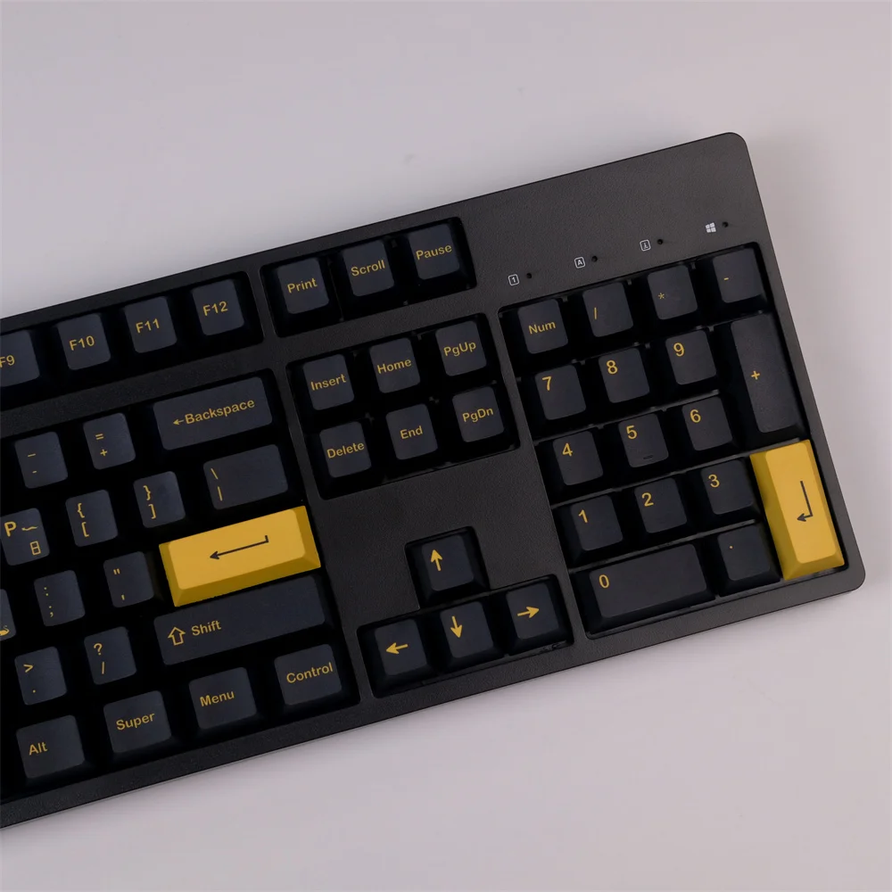 GMK-teclas militares de color negro y amarillo, accesorio sencillo con personalidad, 131 teclas, PBT, sublimación, teclados mecánicos, perfil de cereza - imagen 5