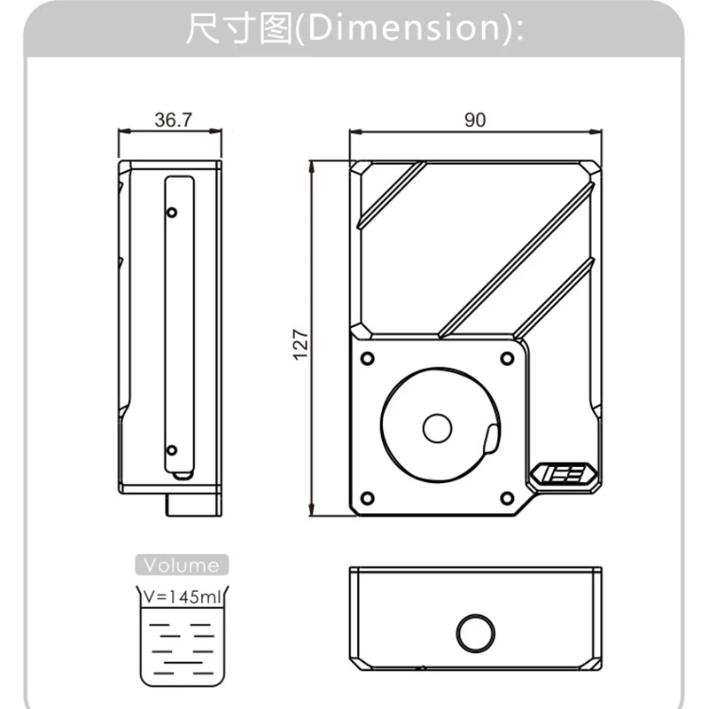 IceManCooler Ncase M1 V4 V5 V6, depósito DDC transparente ARGB, compatible con placa base AURA, volumen de 145ML, utilizado profesionalmente - imagen 5