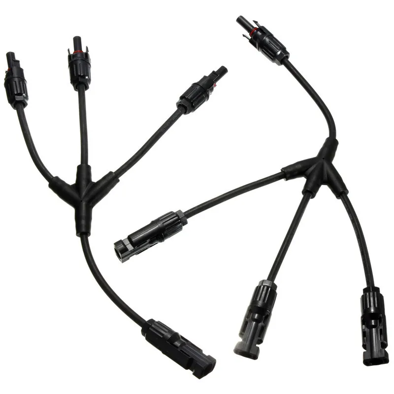 1 par de conectores de rama Y de 3 a 1 con cable solar de 4 mm2 MMMF /FFFM para sistema Solar fotovoltaico Y conector de Cable de Panel Solar