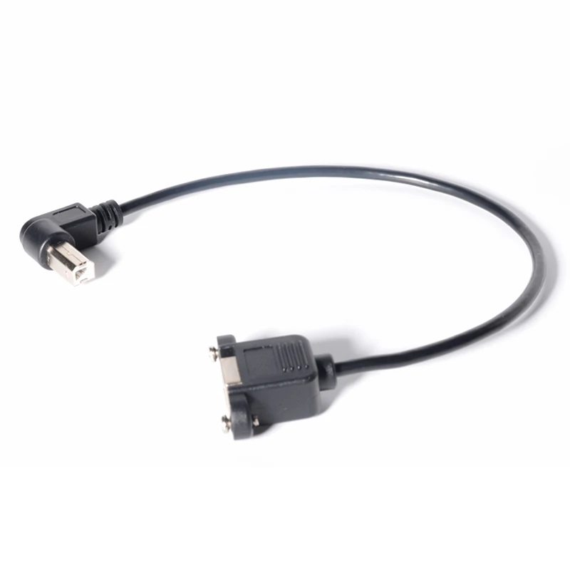 Cable USB 2,0 tipo B macho a hembra para impresora, Cable de datos de extensión de ángulo recto M/F, montaje en Panel con agujero de tornillo de 1 pies y 30CM - imagen 5