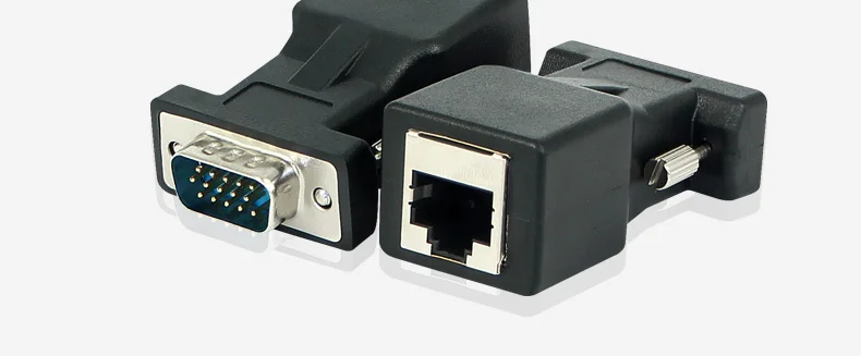 1 par de extensor Von VGA Kopf Zu LAN RJ45 Cat5 Cat6 20M Adaptador Netzwerk Kabel VGA Verlängerung Linie
