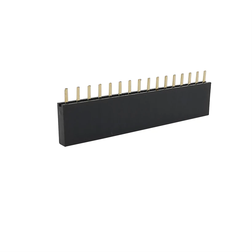 Tira de clavija hembra de paso de una sola fila, Conector de placa PCB de 2 a 40 Pines, adaptador de Pin derecho chapado en oro, 50 Uds., 2,54mm - imagen 5