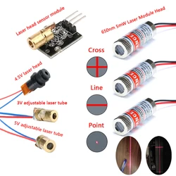 Módulo láser rojo 650 nm 5 mW ajustable punto, línea y cruz