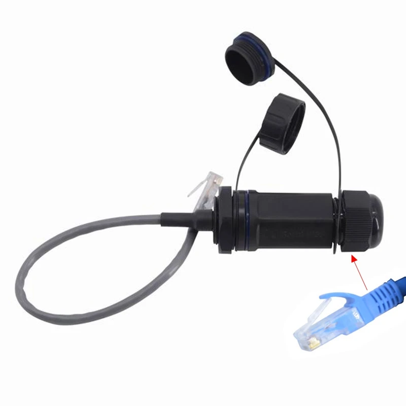 Blindaje CAT5E CAT6 para exteriores, conector LAN de montaje en Panel RJ45, Cable de red Ethernet, adaptador de extensión impermeable 8P8C 1u - imagen 5